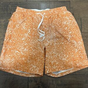 lululemon athletica Orange and White Patterned Men's Swim Bermudas